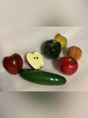 Hard plastic vegetables for display